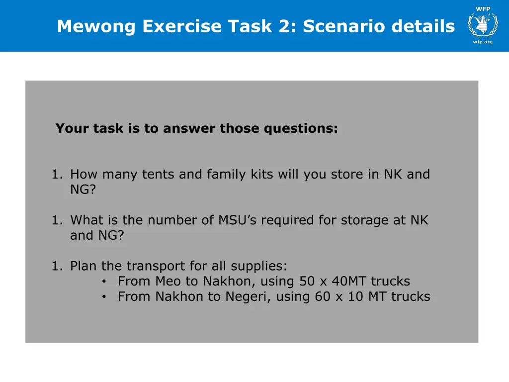 mewong exercise task 2 scenario details 1