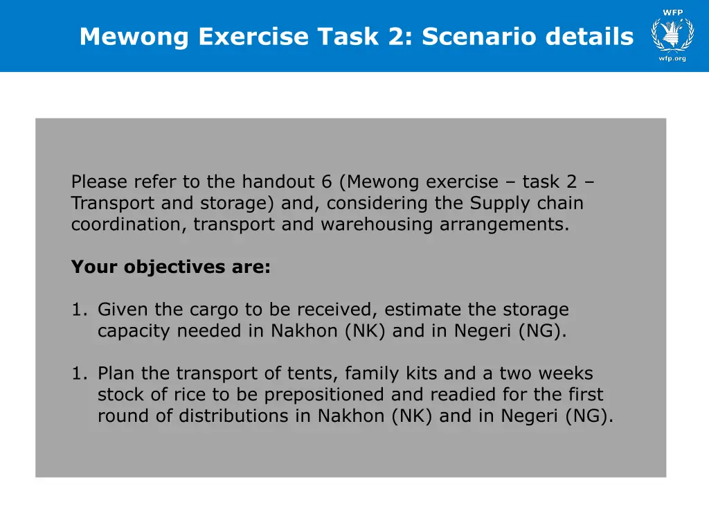 mewong exercise task 2 scenario details