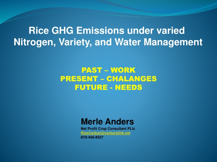 rice ghg emissions under varied nitrogen variety