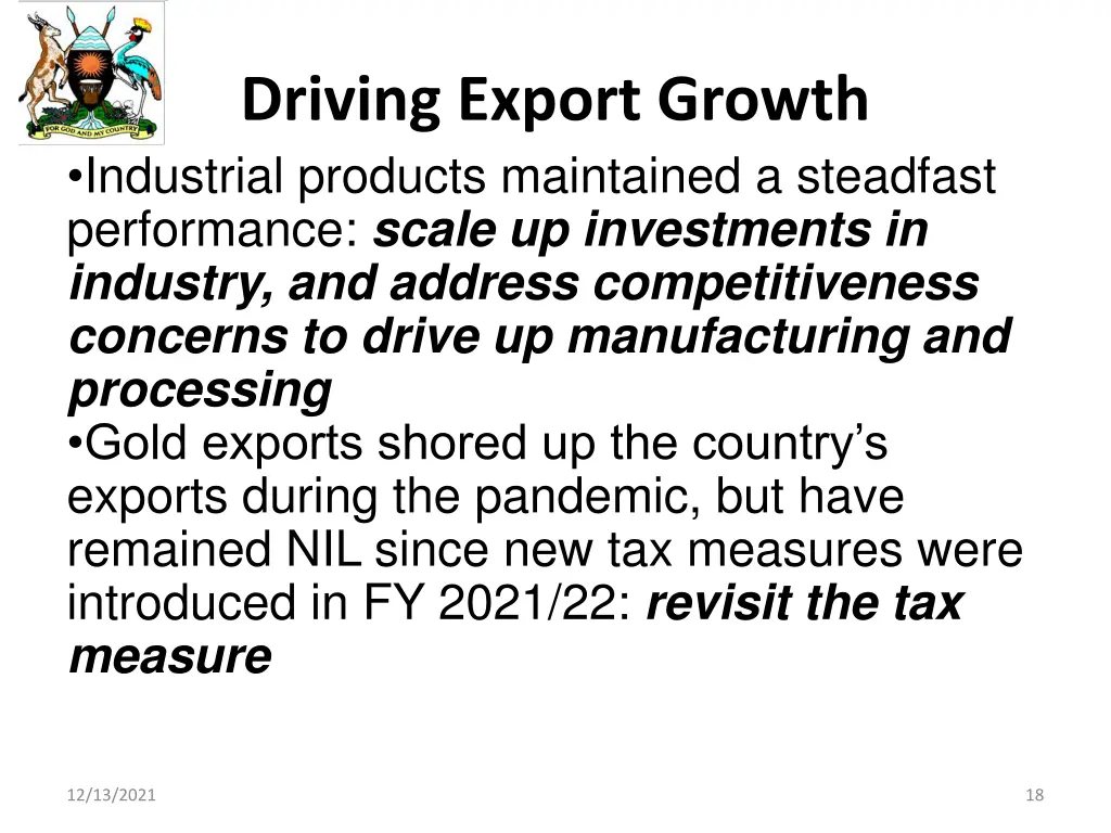 driving export growth industrial products