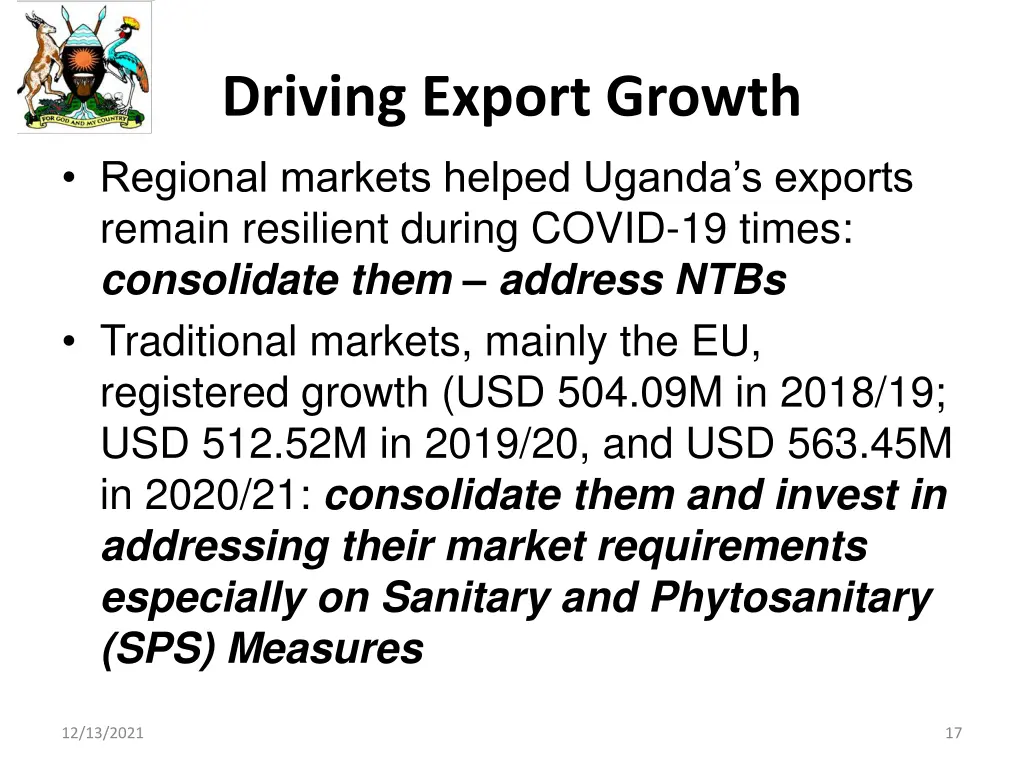 driving export growth