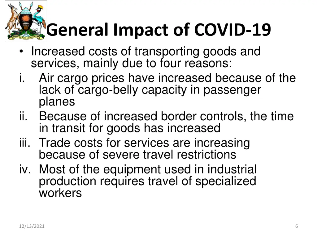 general impact of covid 19 increased costs