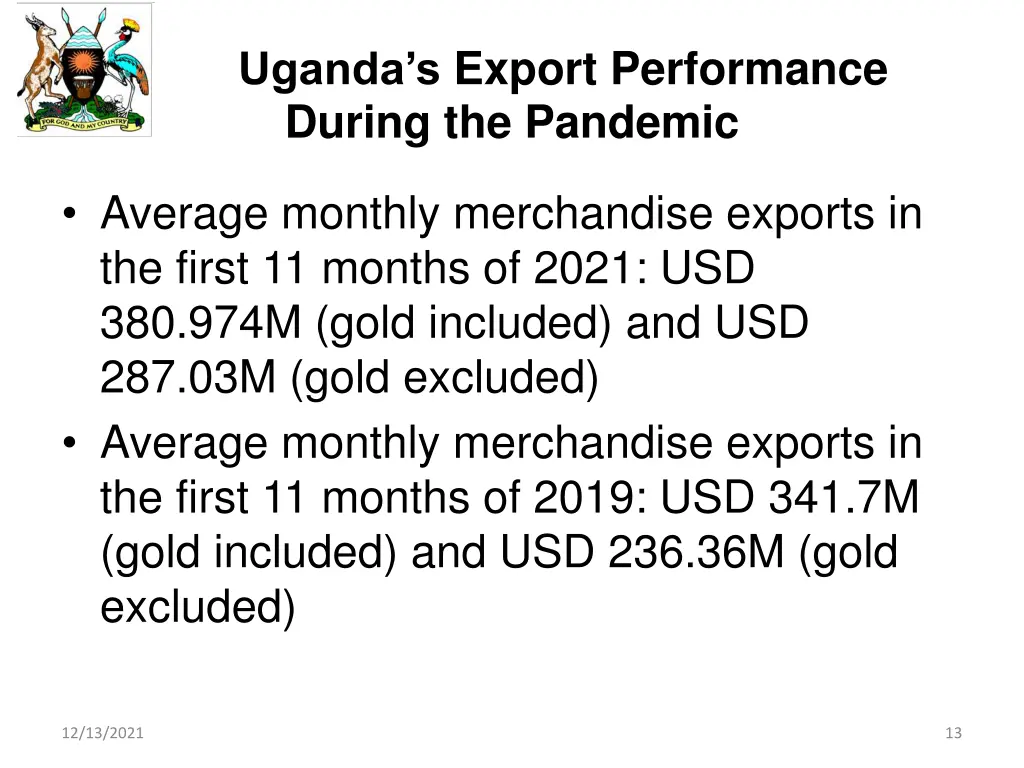 uganda s export performance during the pandemic 2