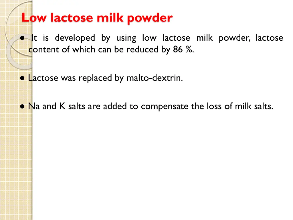 low lactose milk powder