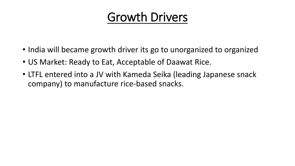 growth drivers growth drivers