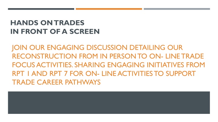 hands on trades in front of a screen