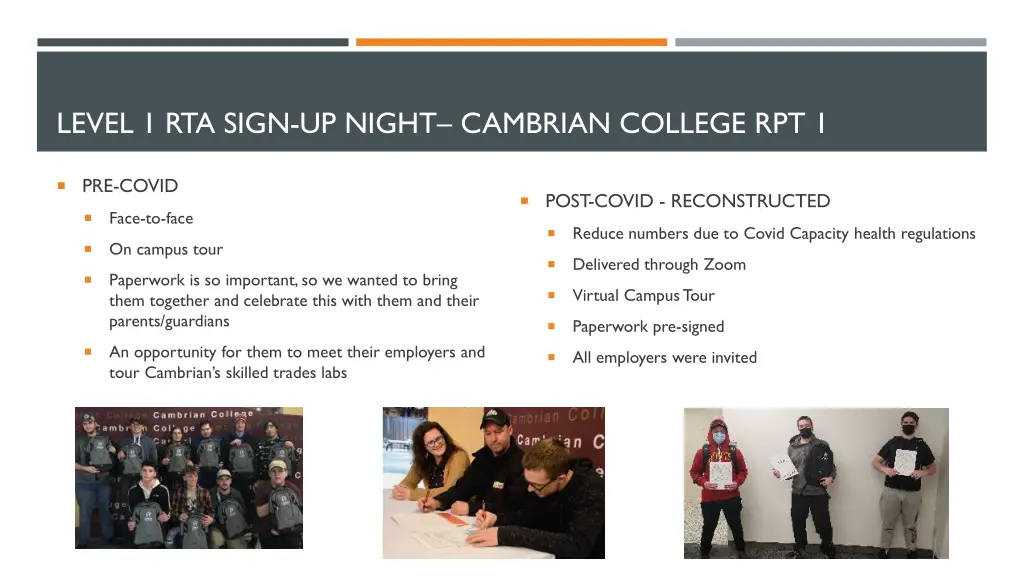 level 1 rta sign up night cambrian college rpt 1