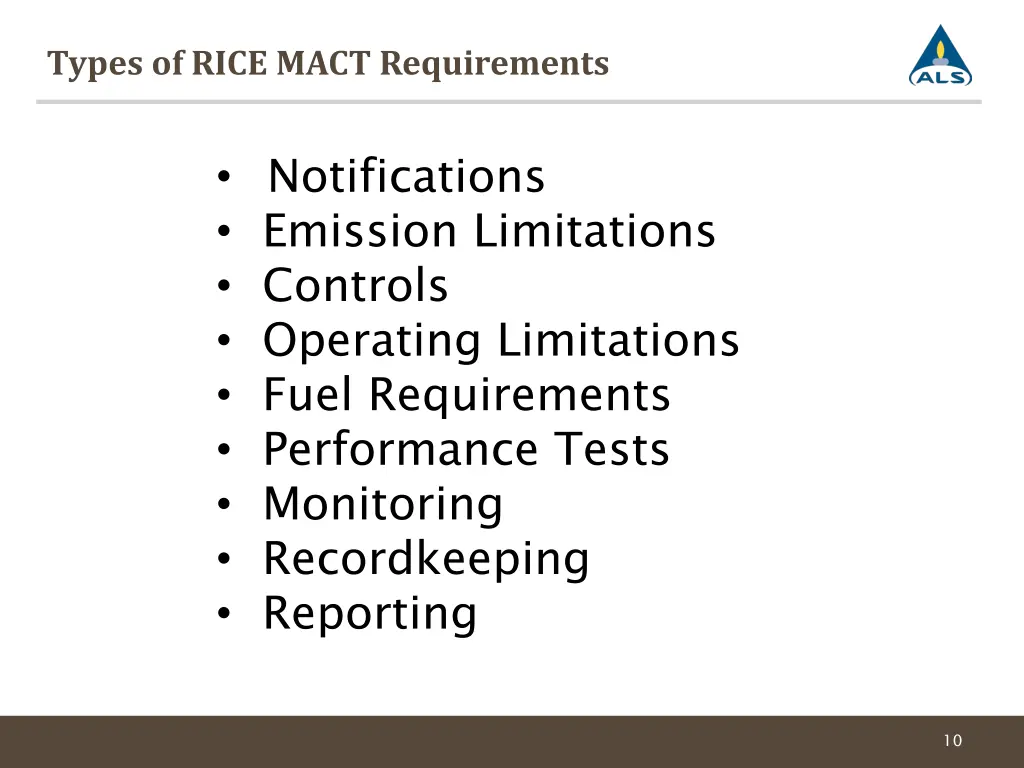 types of rice mact requirements