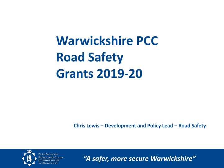 warwickshire pcc road safety grants 2019 20