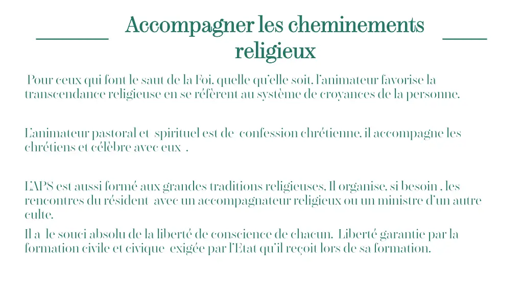 accompagner les cheminements religieux pour ceux