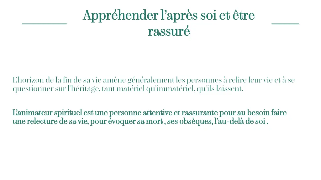 appr hender l apr s soi et tre rassur