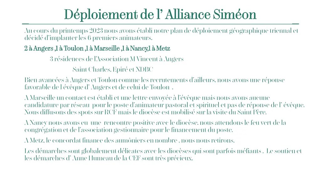 d ploiement de l alliance sim on