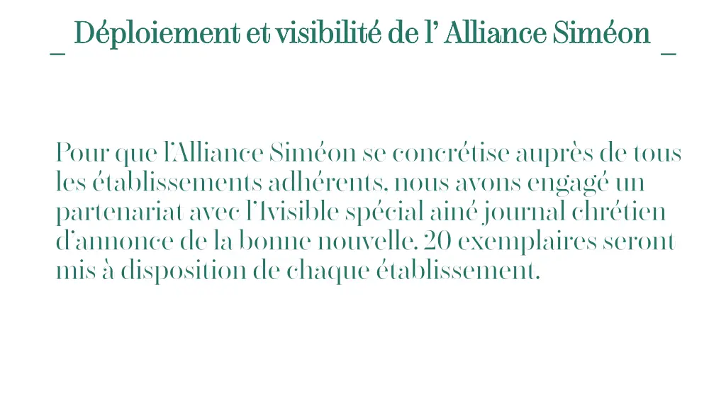 d ploiement et visibilit de l alliance sim on