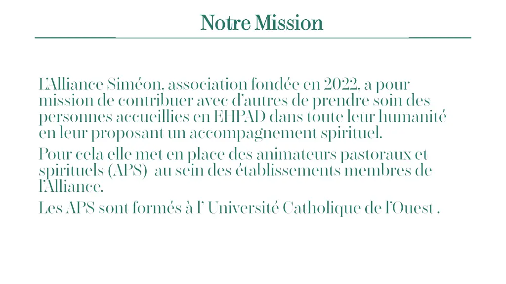 notre mission