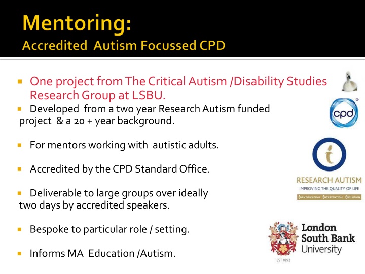 one project from the critical autism disability