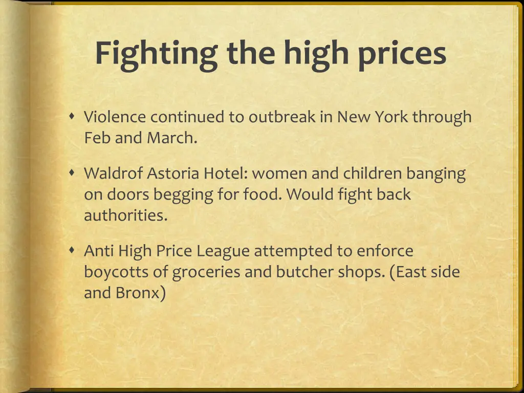 fighting the high prices