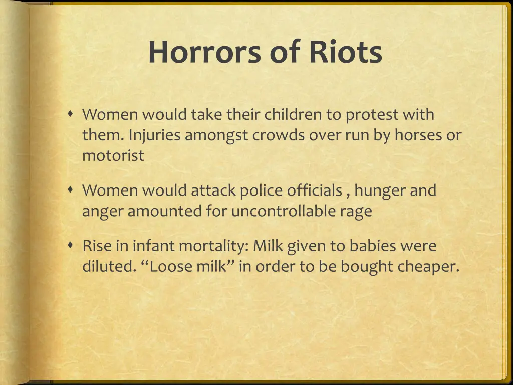 horrors of riots