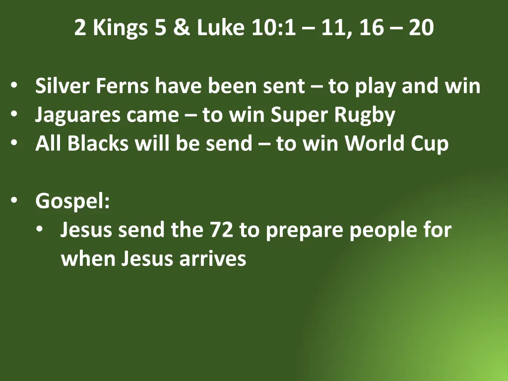 2 kings 5 luke 10 1 11 16 20 7