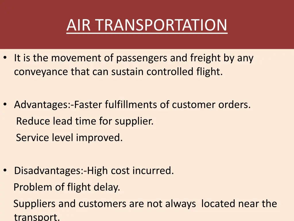 air transportation