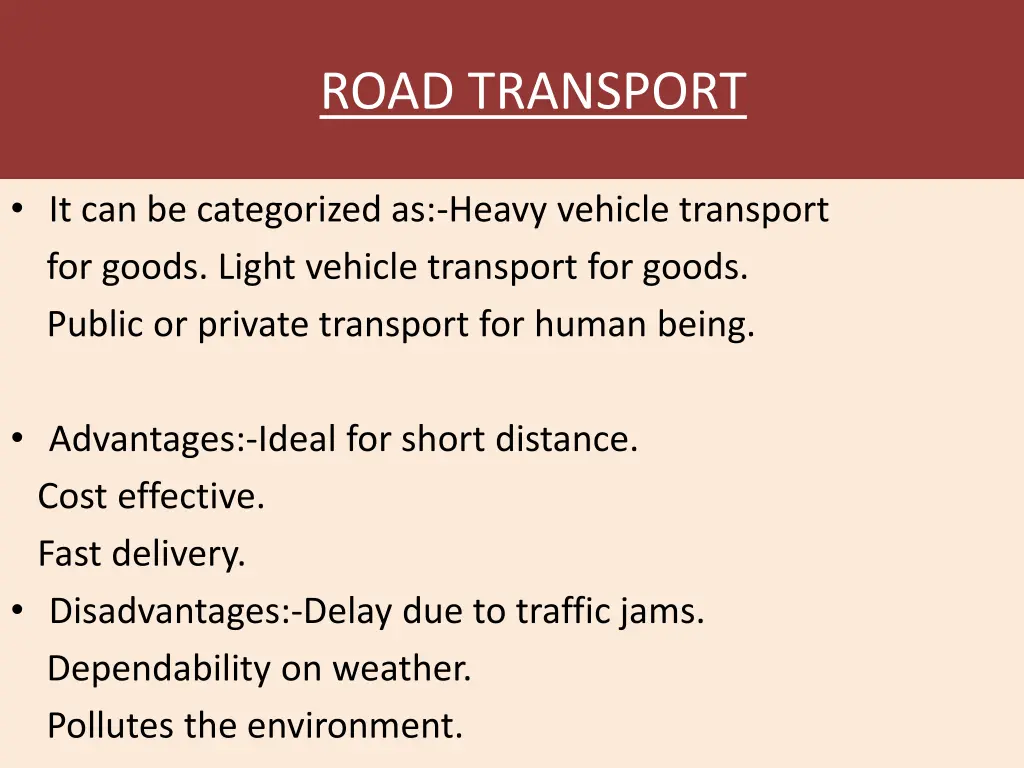 road transport