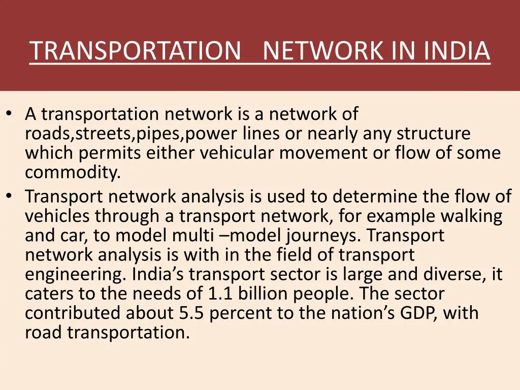 transportation network in india