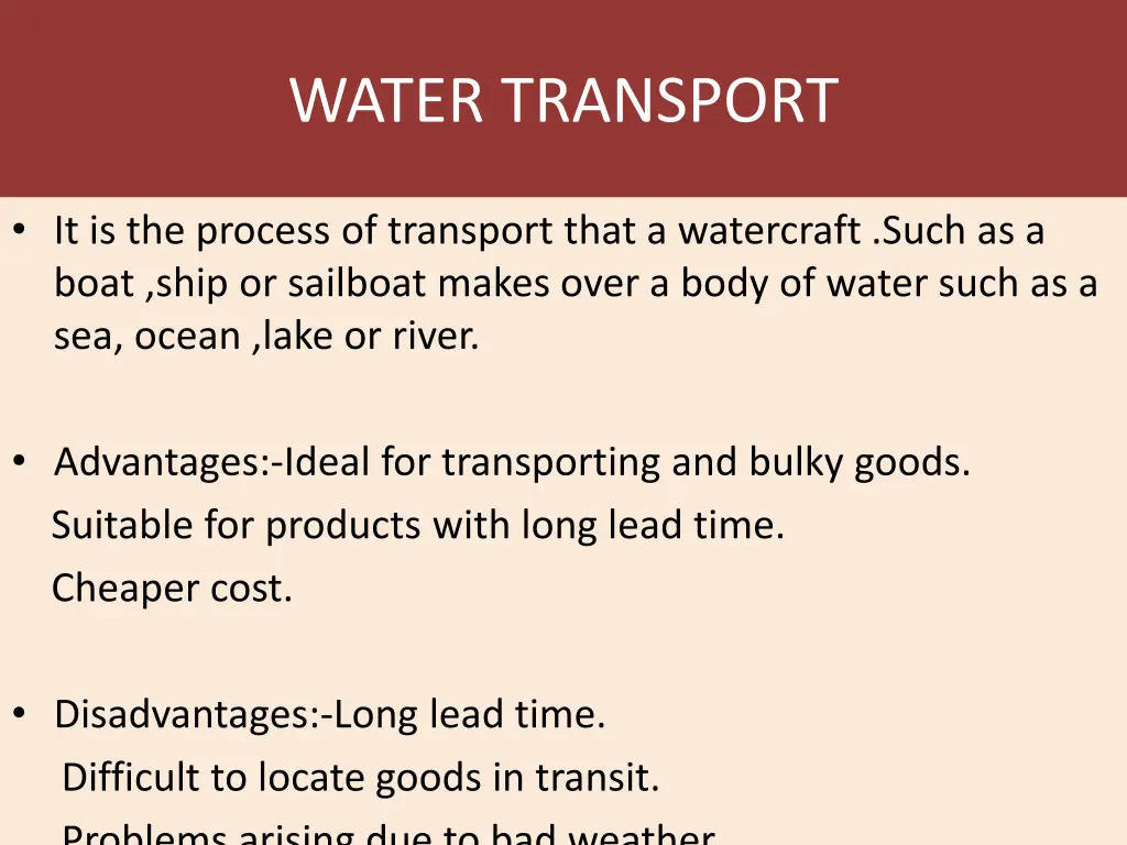 water transport