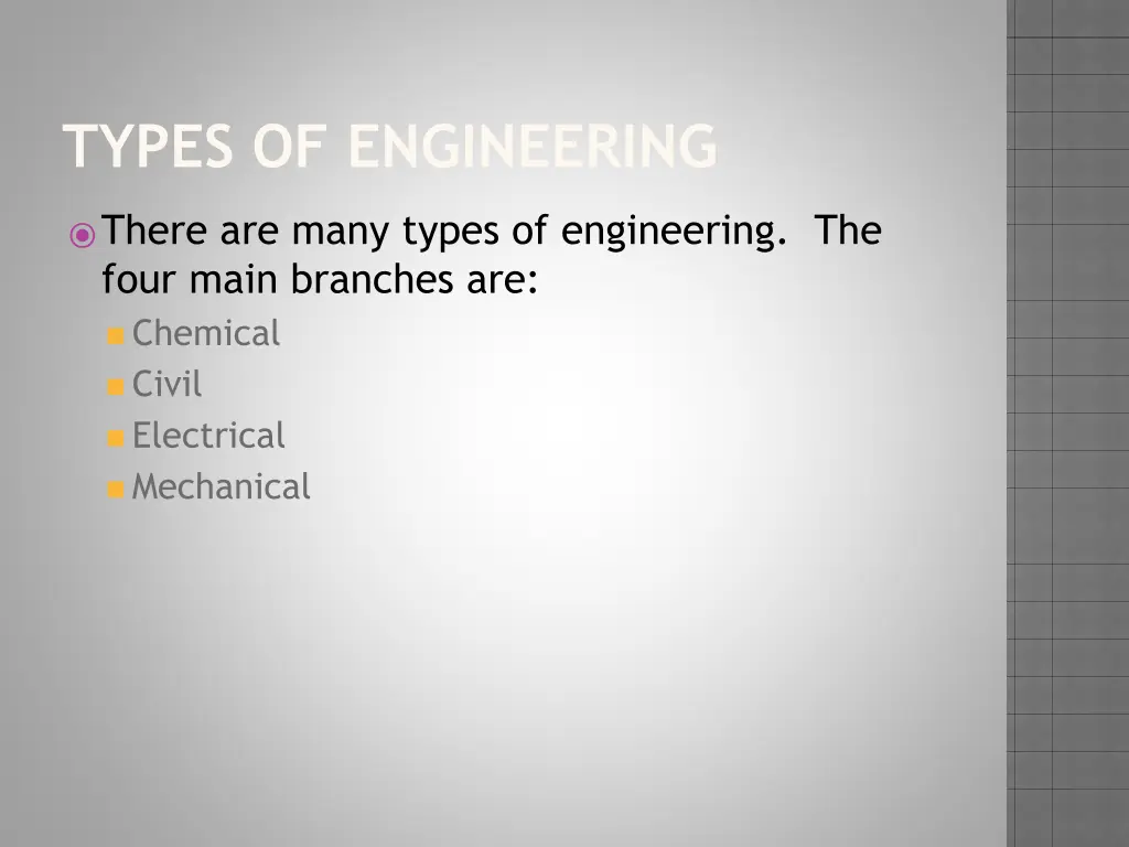 types of engineering