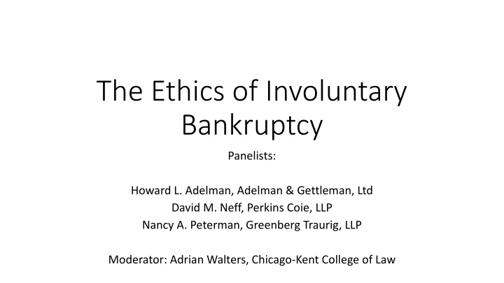 the ethics of involuntary bankruptcy