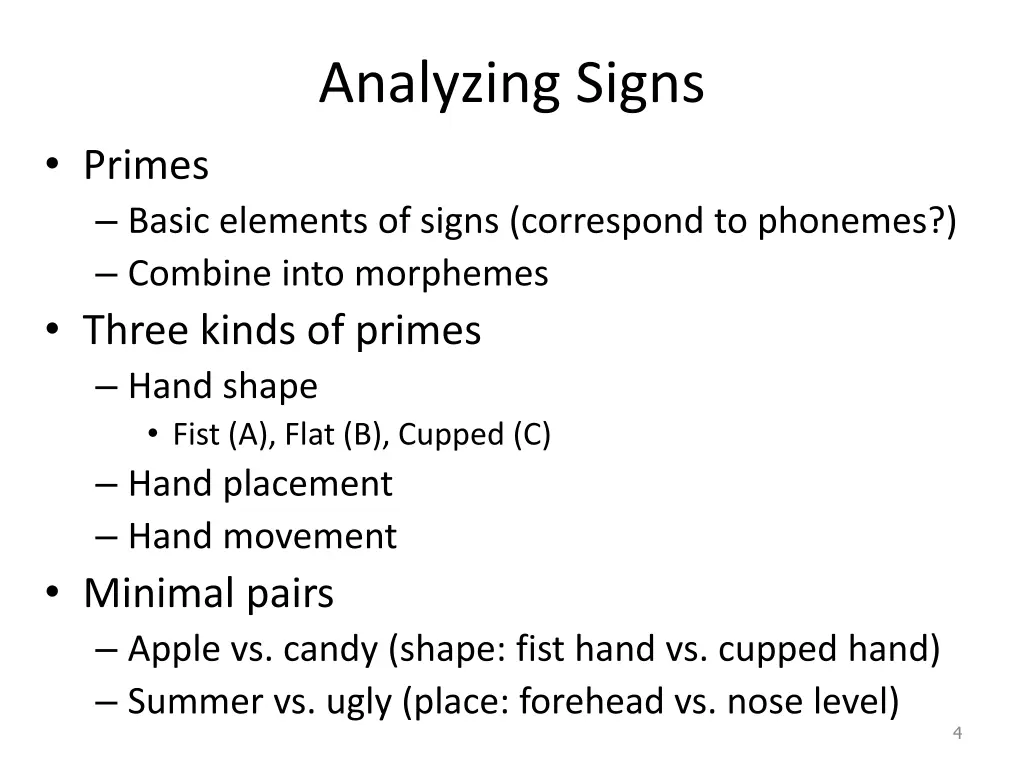 analyzing signs