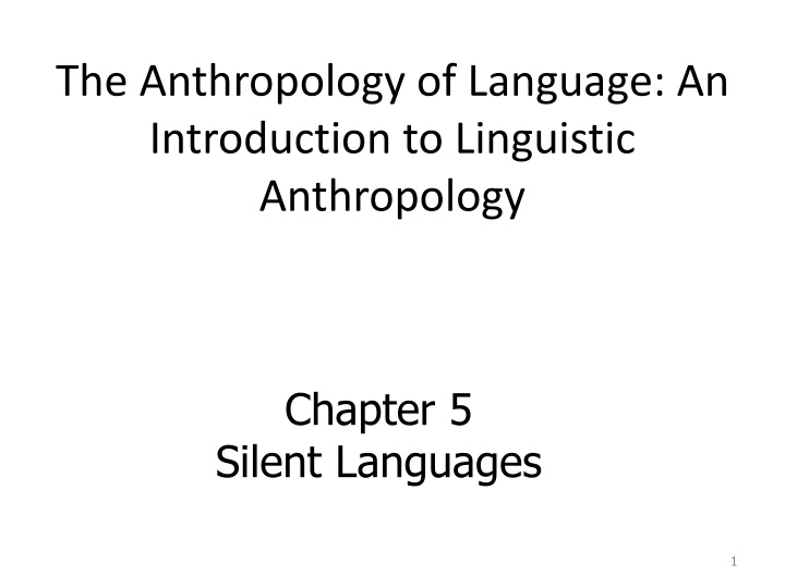 the anthropology of language an introduction