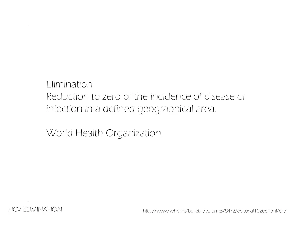 elimination reduction to zero of the incidence