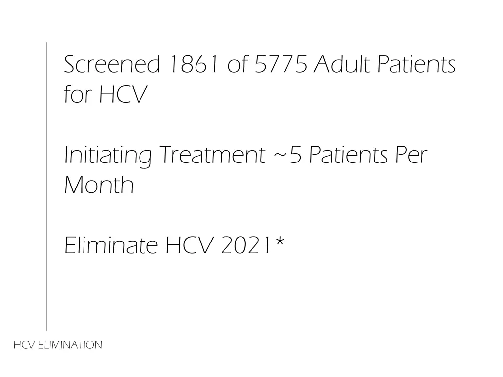 screened 1861 of 5775 adult patients for hcv