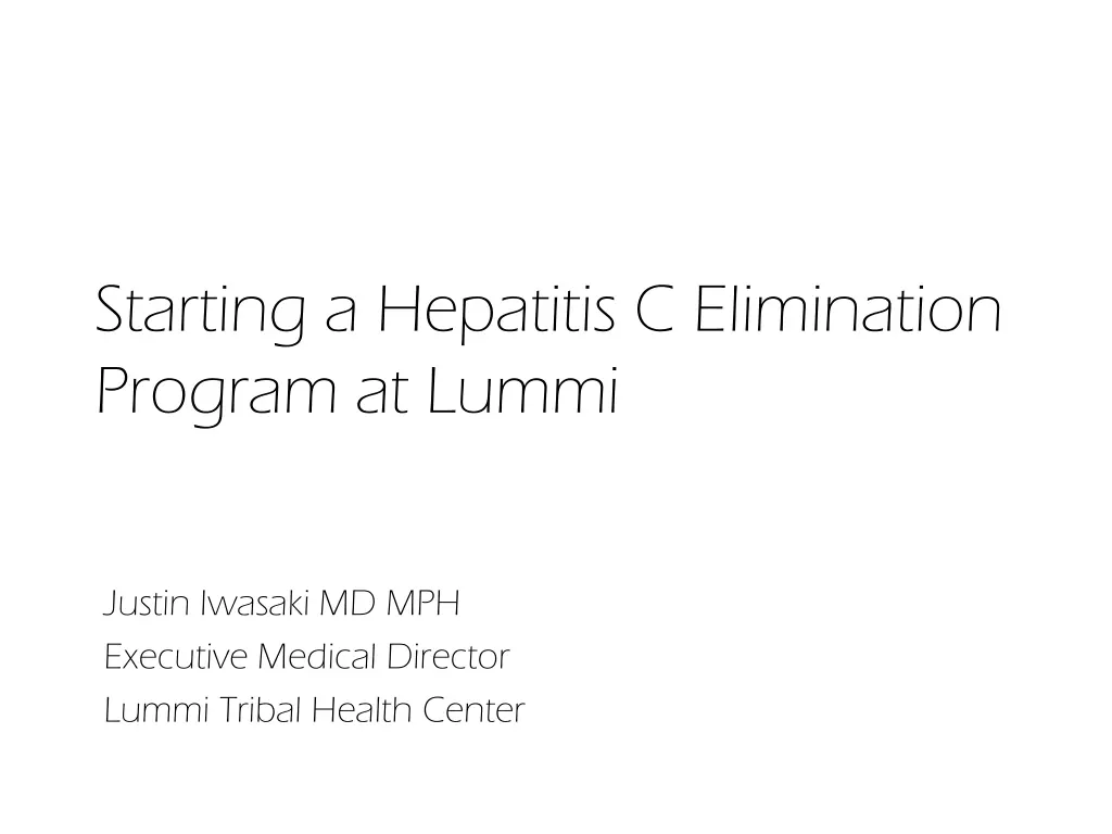 starting a hepatitis c elimination program