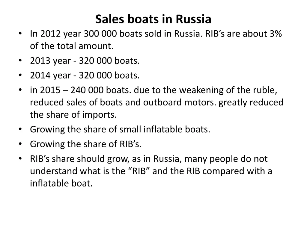 sales boats in russia