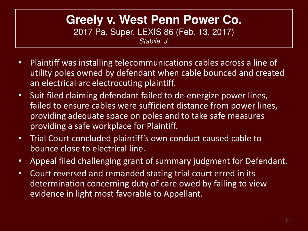 greely v west penn power co 2017 pa super lexis