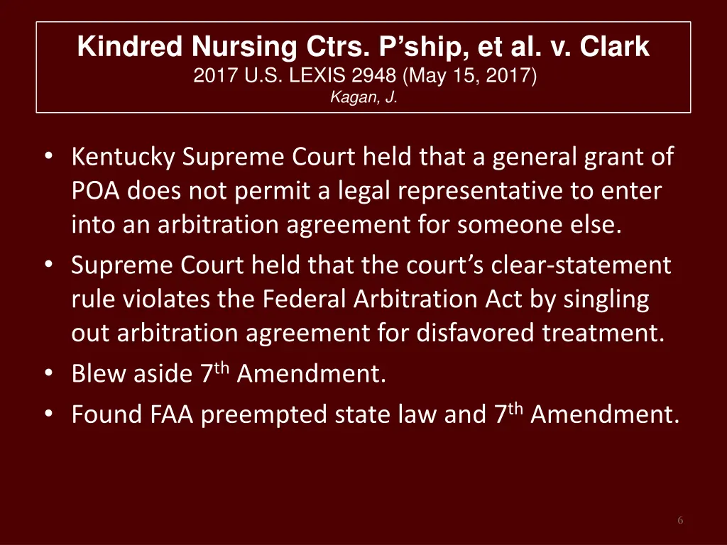 kindred nursing ctrs p ship et al v clark 2017 1