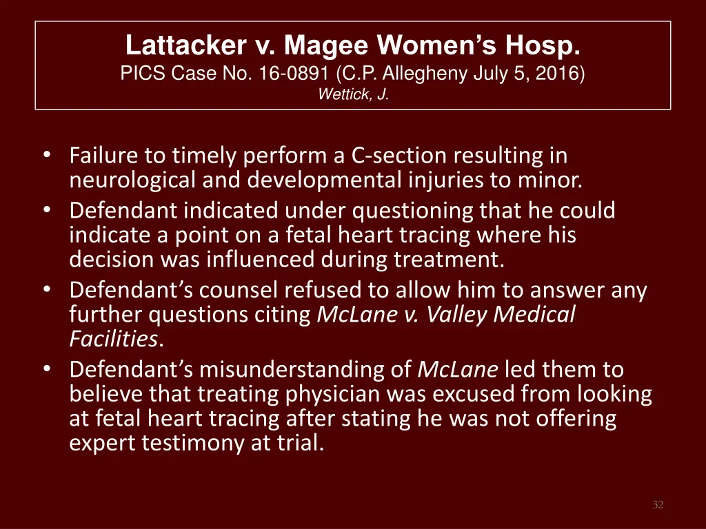 lattacker v magee women s hosp pics case