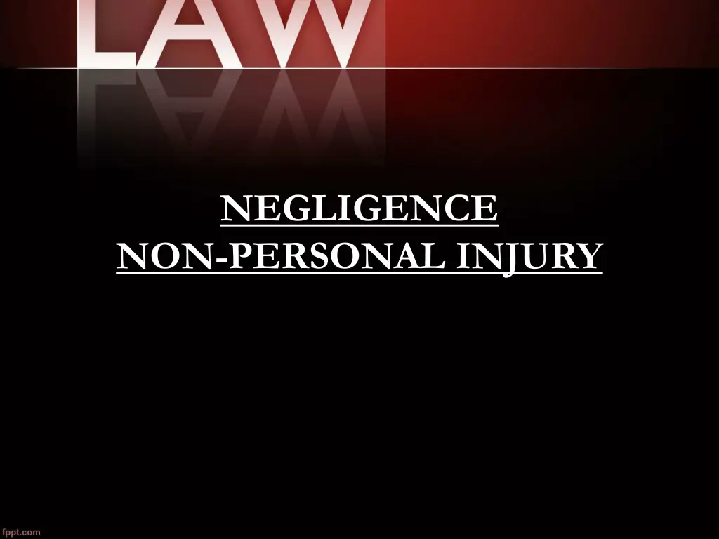 negligence non personal injury