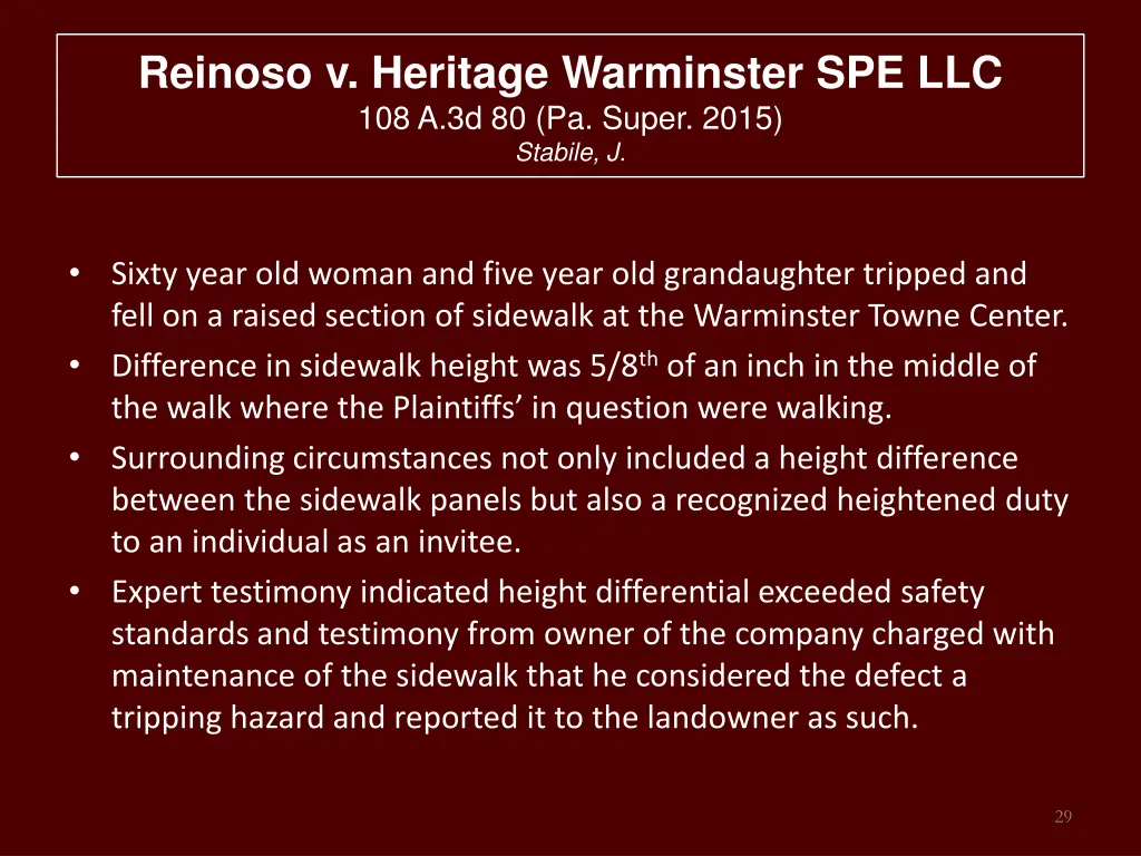 reinoso v heritage warminster