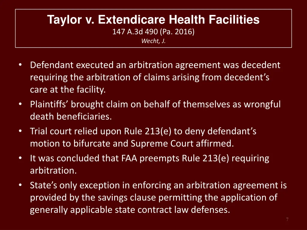 taylor v extendicare health facilities