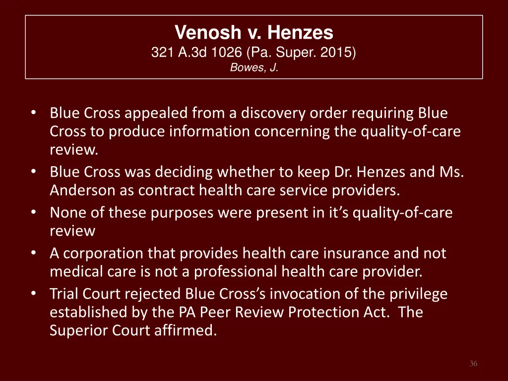 venosh v henzes 321 a 3d 1026 pa super 2015 bowes