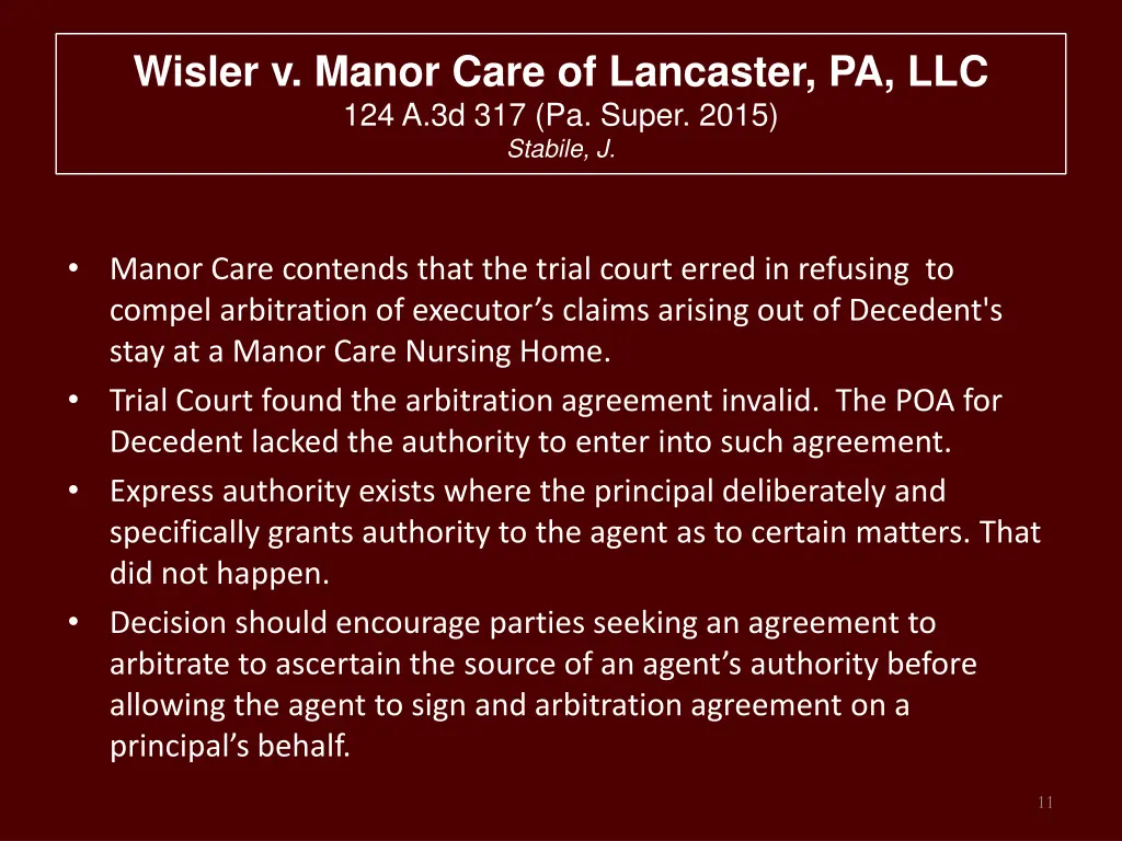 wisler v manor care of lancaster