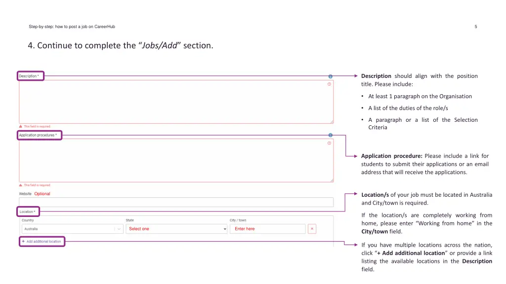 step by step how to post a job on careerhub 4