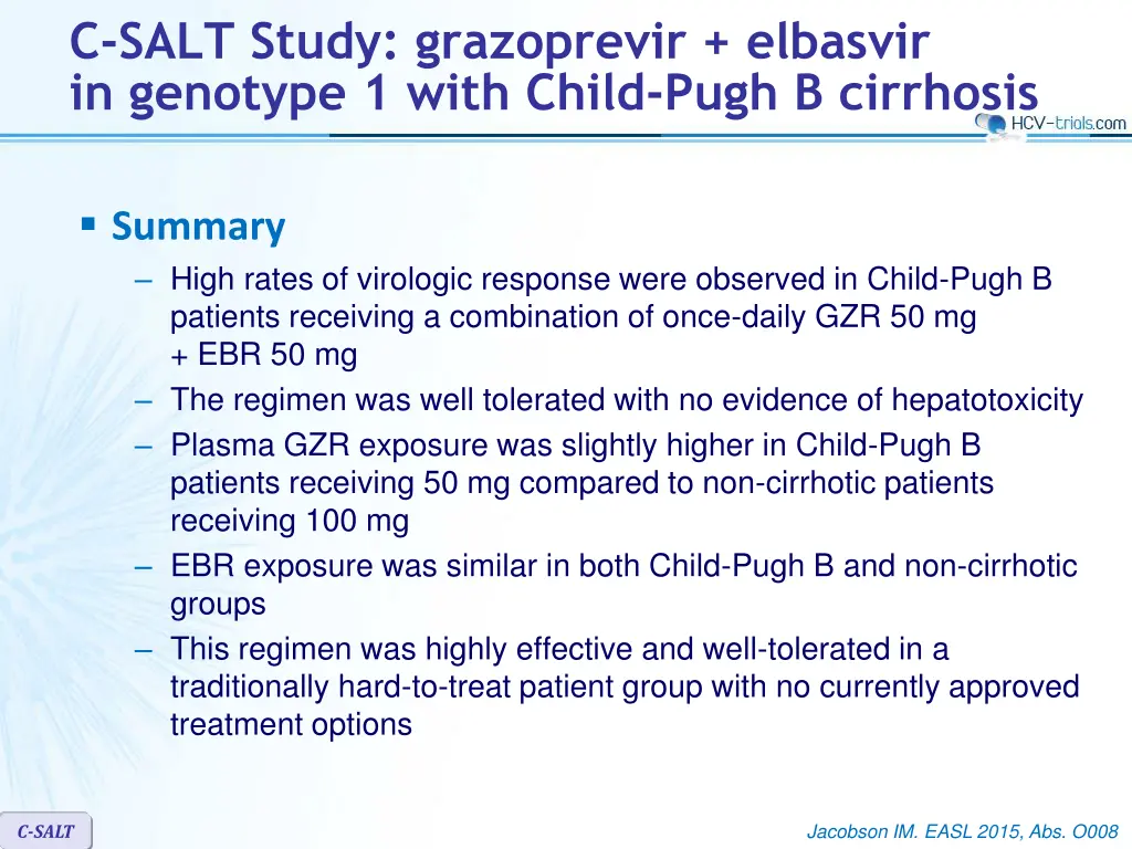 c salt study grazoprevir elbasvir in genotype 6