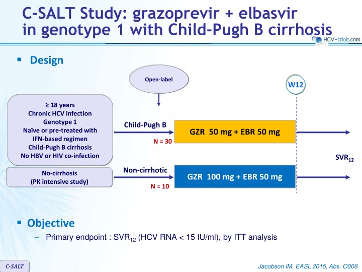 c salt study grazoprevir elbasvir in genotype