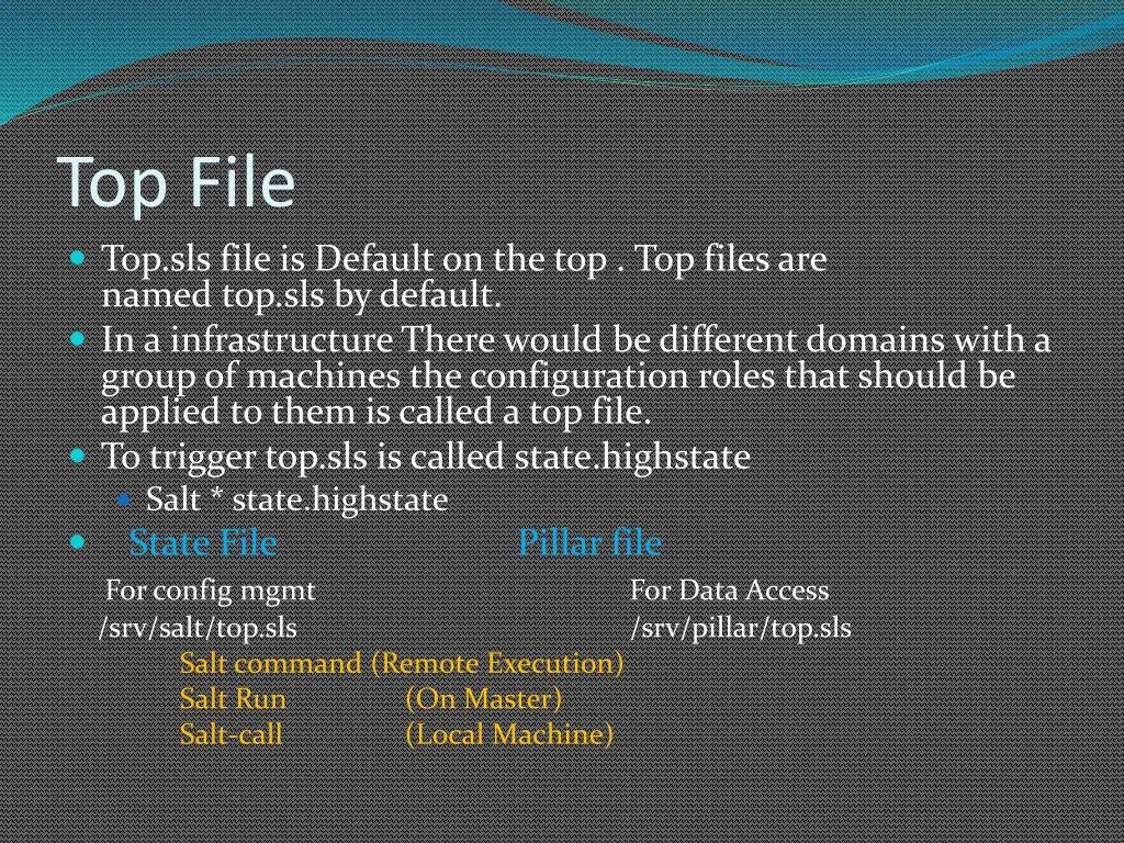 top file top sls file is default