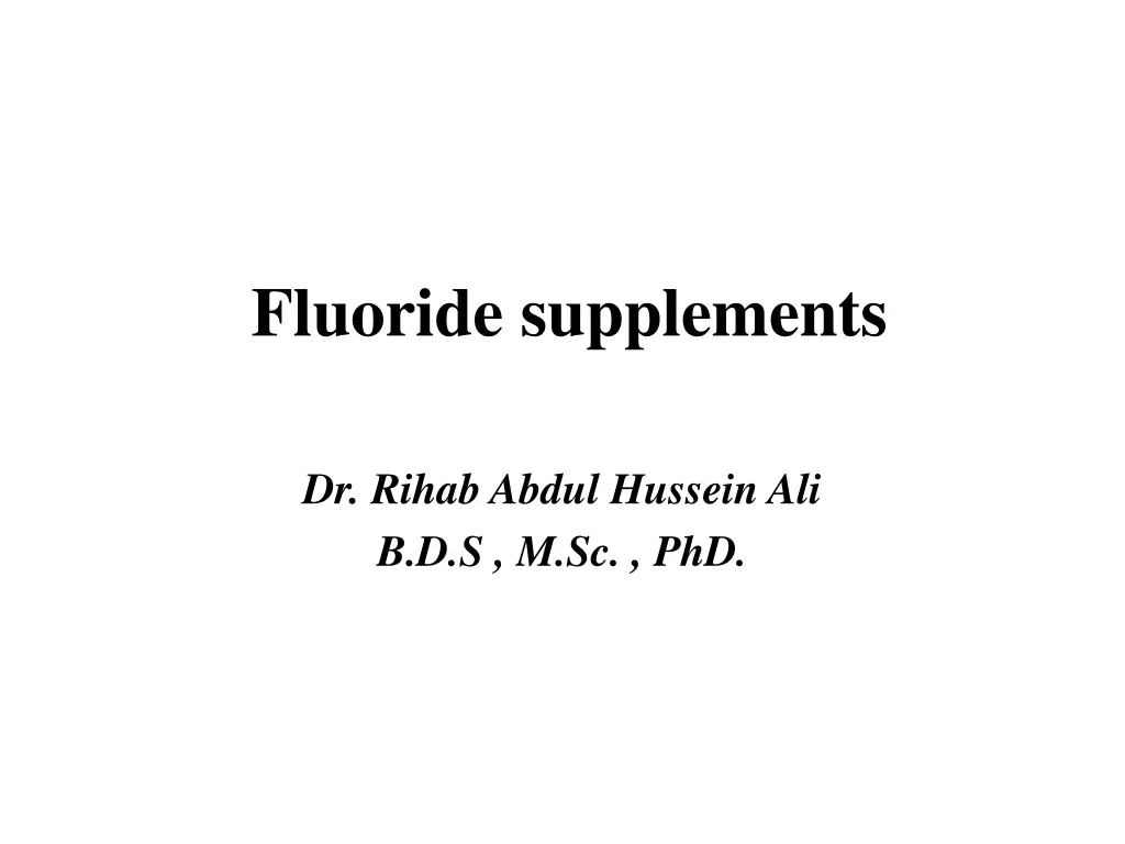 fluoride supplements