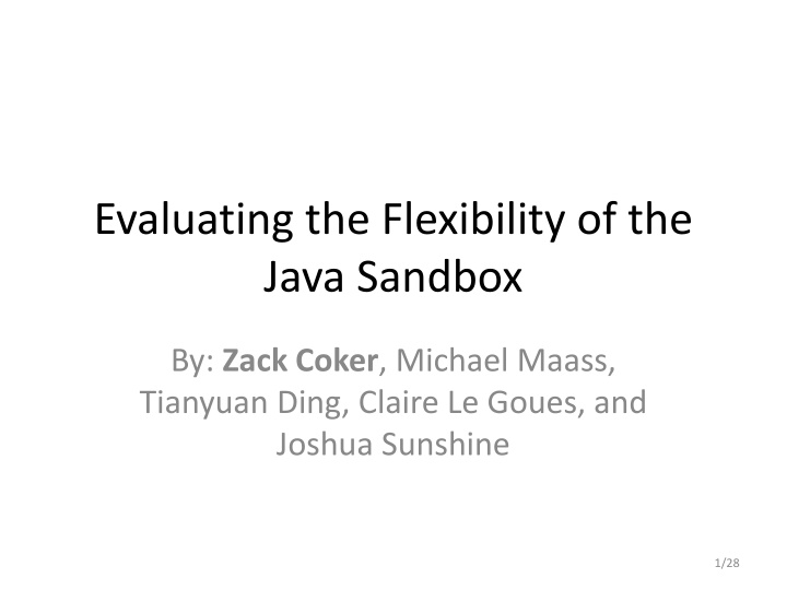 evaluating the flexibility of the java sandbox