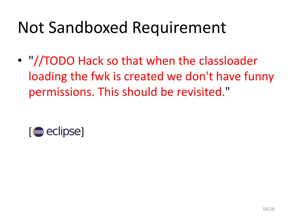 not sandboxed requirement