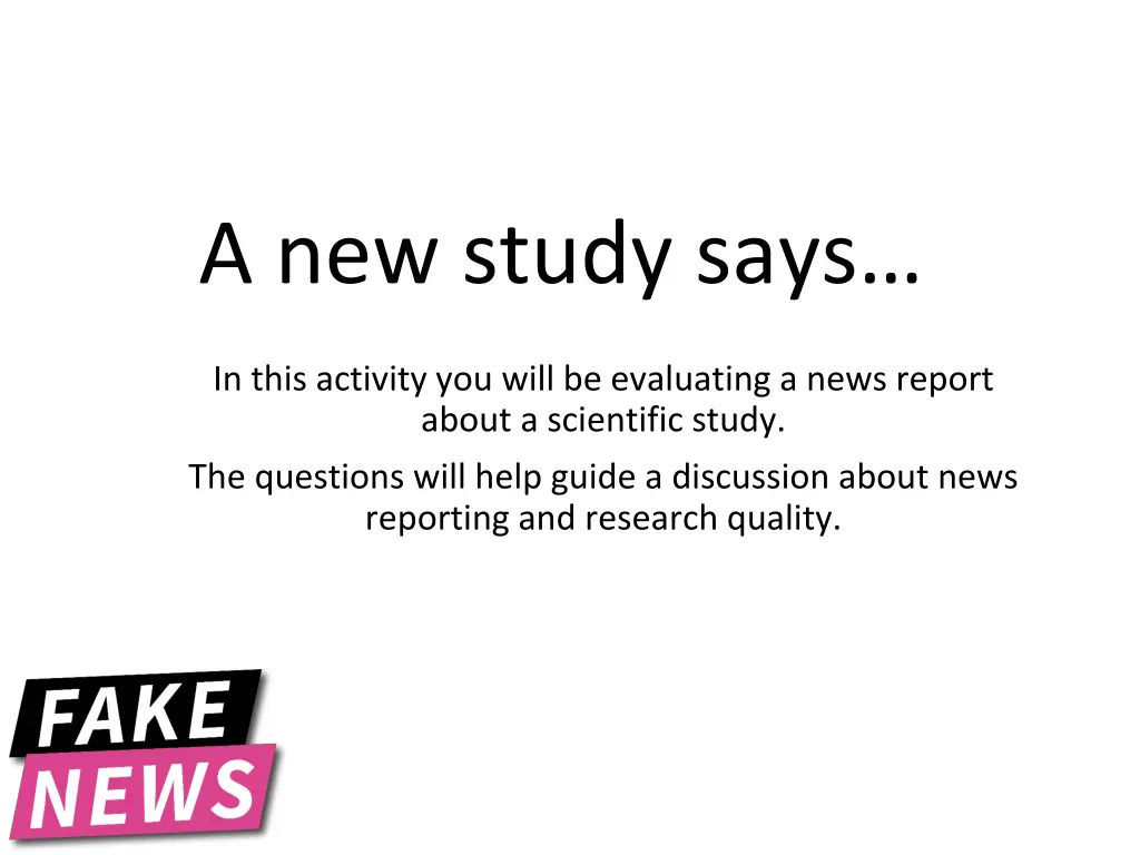 a new study says 1